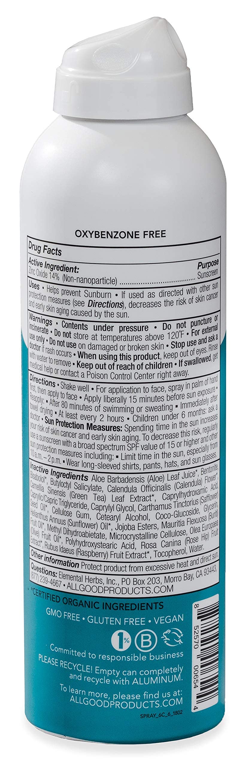 All Good Sport hydration blend nourishes skin with coconut, jojoba, shea