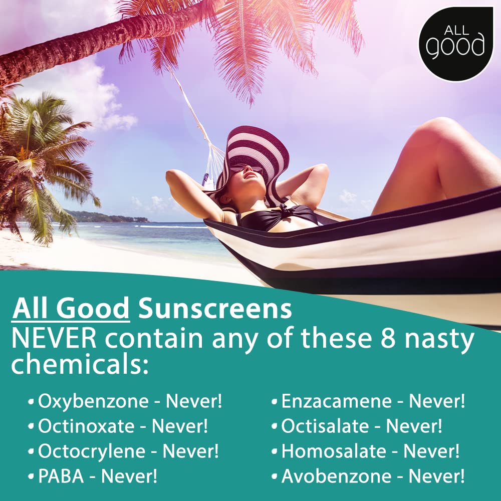 All Good Sport sunscreen is water resistant for up to 80 minutes