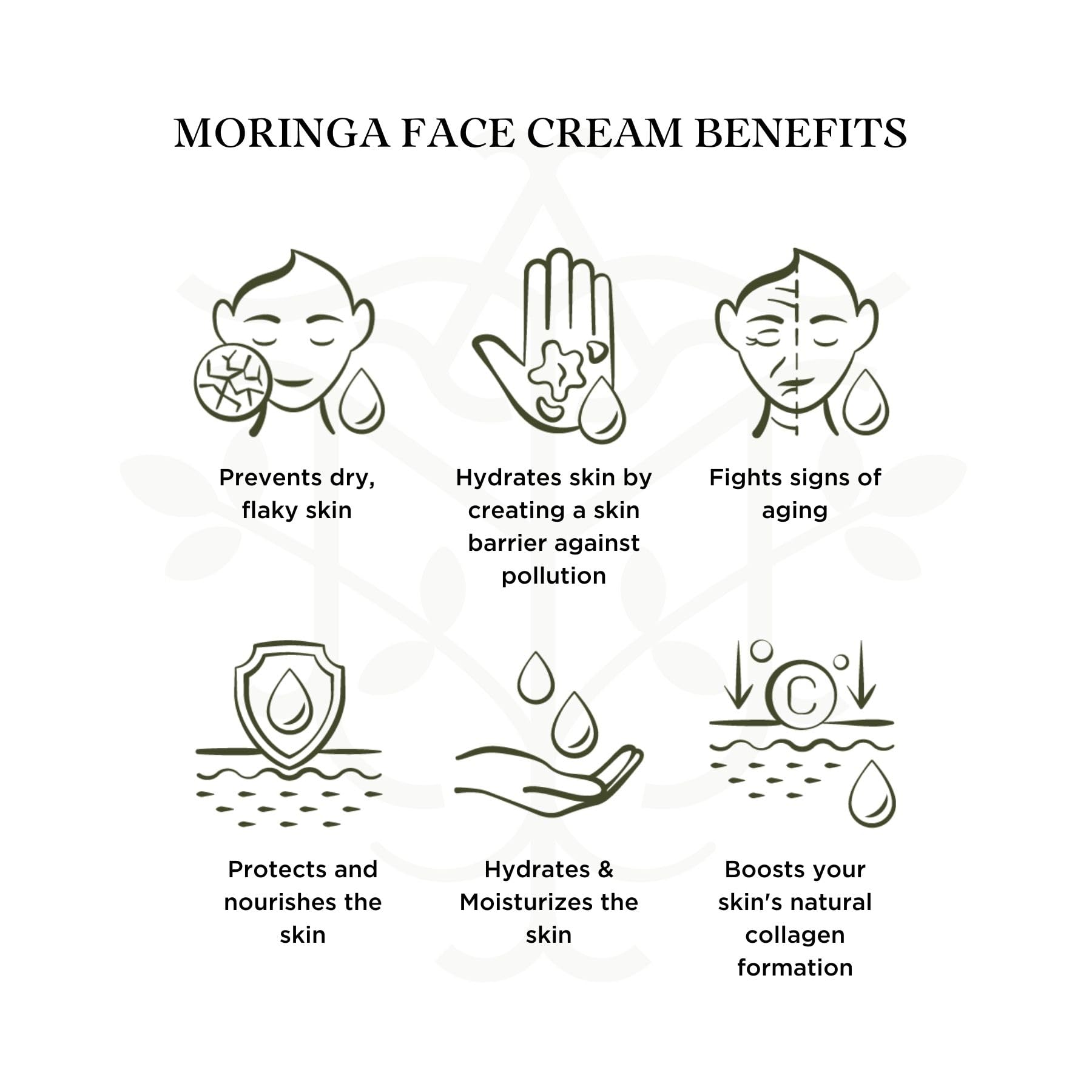 All Moringa Face Cream for dry skin shows improved texture and comfort.