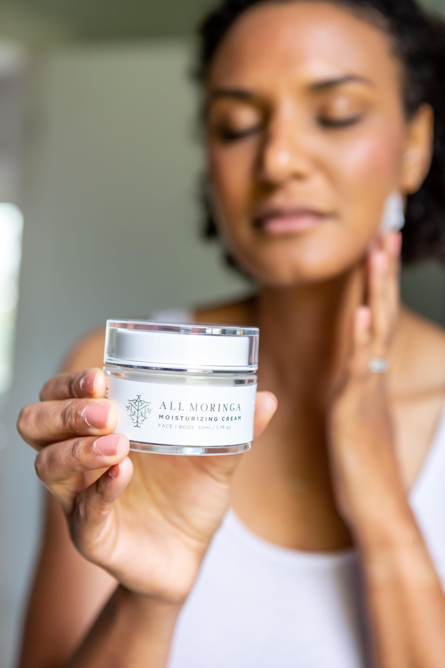All Moringa Night routine shot with cream for nighttime hydration.
