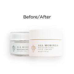 All Moringa Face Cream texture close-up, silky application for sensitive skin.