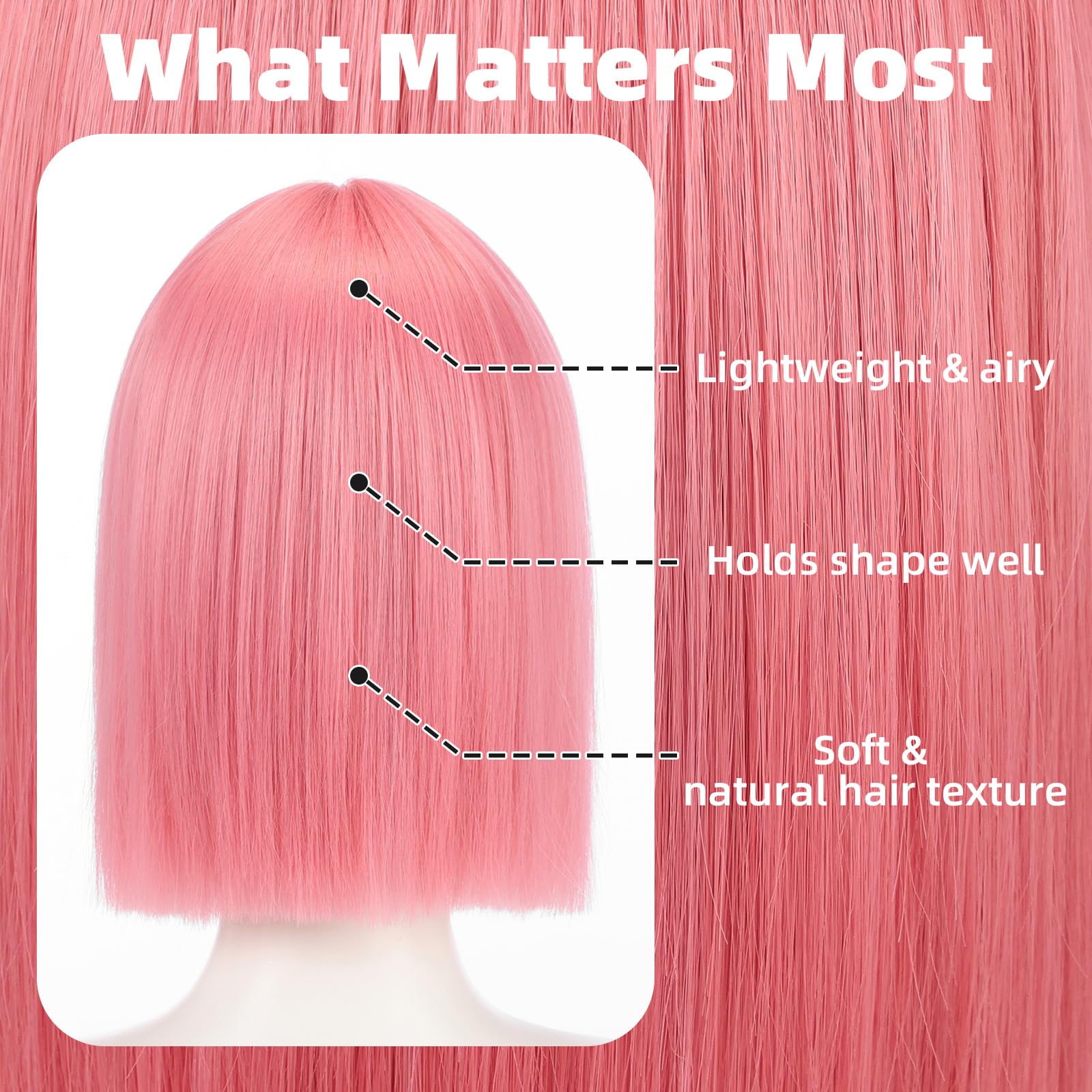 Allbell heat-resistant synthetic hair wig highlights durability for low-temp styling.
