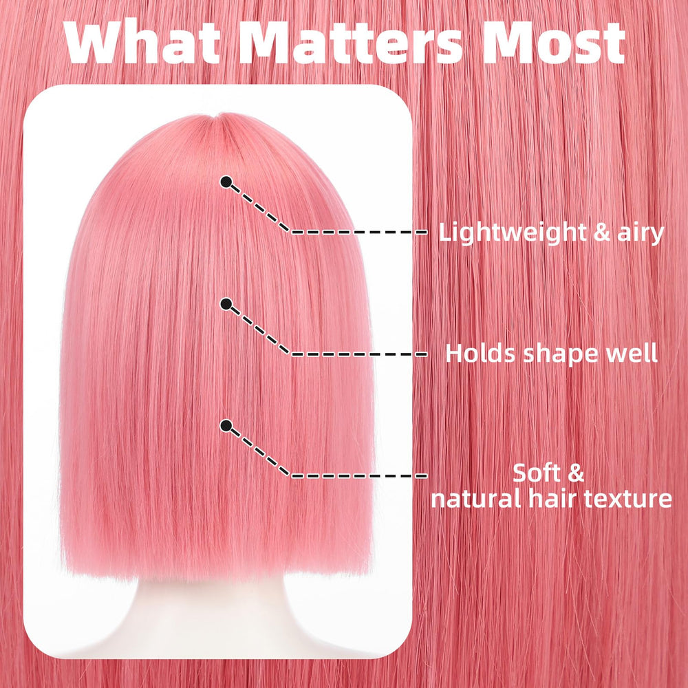 Allbell heat-resistant synthetic hair wig highlights durability for low-temp styling.