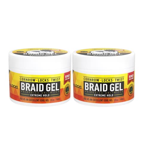 AllDay Locks Braid Gel 5oz two-pack bottle for smooth edges and defined styles