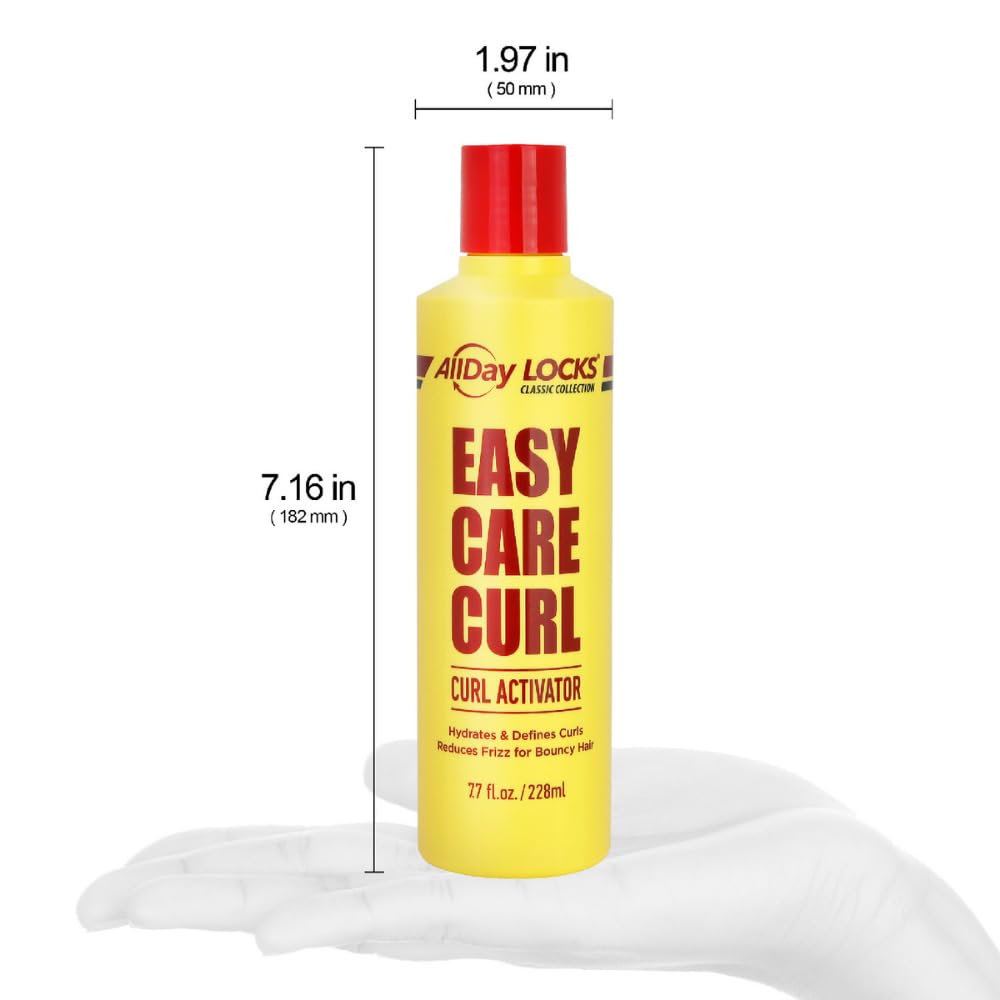 AllDay Locks curl activator shows keratin, argan, glycerin blend for smooth strands.