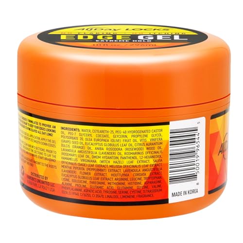 AllDay Locks Edge Gel on braided hairstyle with sleek, residue-free finish.