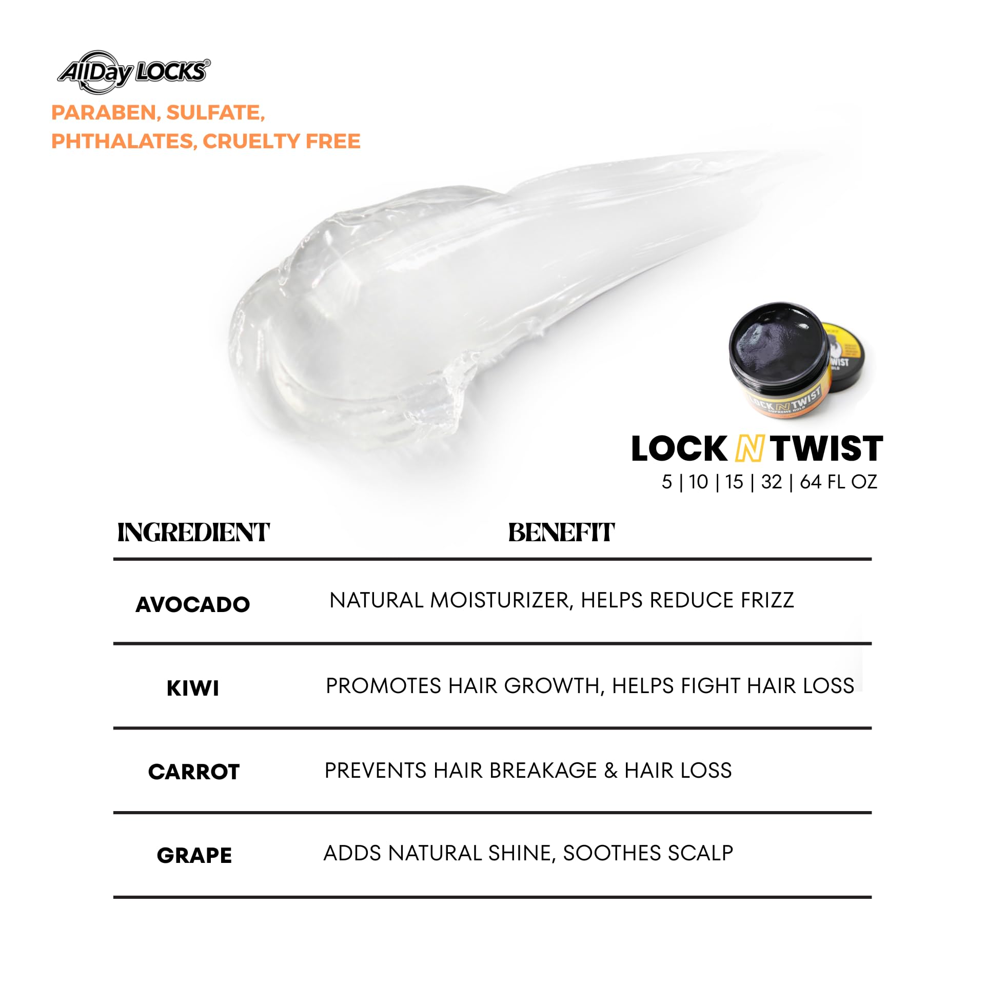 AllDay Locks Lock N Twist Supreme Hold shows shiny, hydrated hair after styling