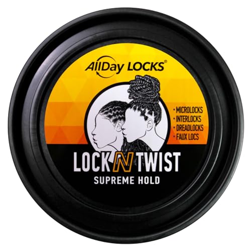 AllDay Locks Lock N Twist Supreme Hold label close-up shows premium ingredients for nourished hair