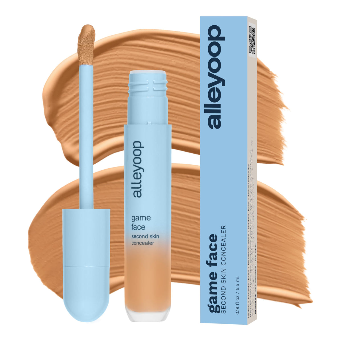 ALLEYOOP Game Face concealer tube application for precise, natural coverage.