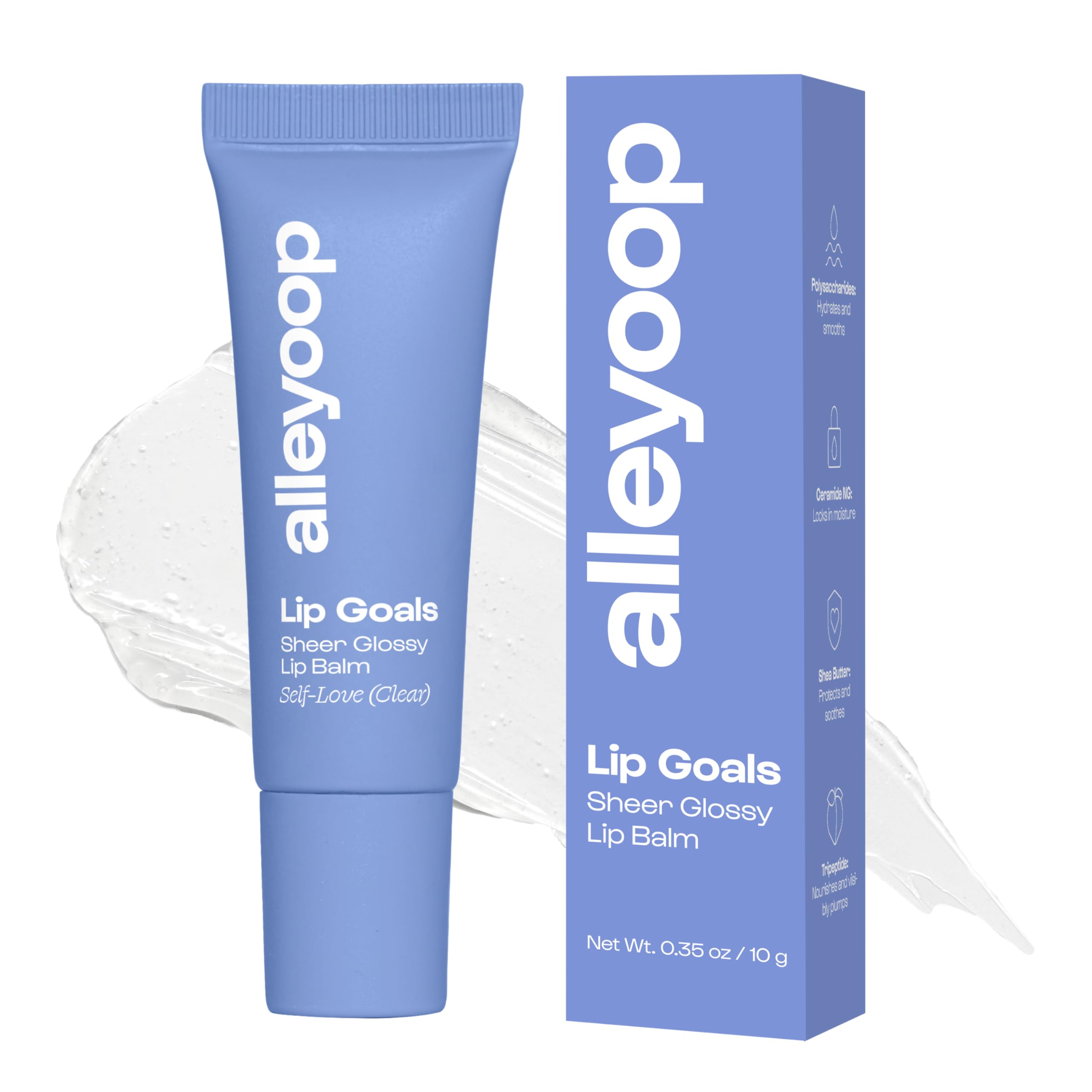 Alleyoop Lip Goals moisturizing balm tube delivers lasting hydration for dry lips.