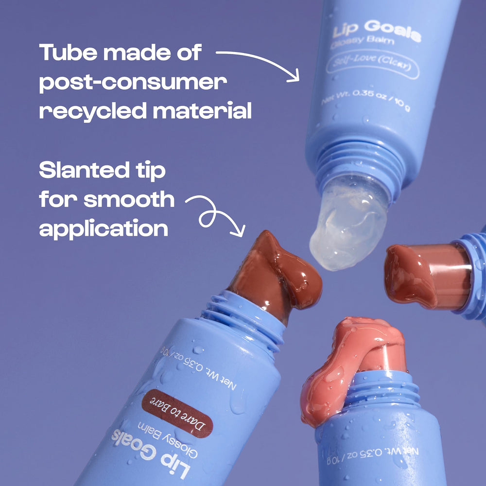 Alleyoop Lip Goals nourishing ingredients highlight shea butter and ceramide benefits.