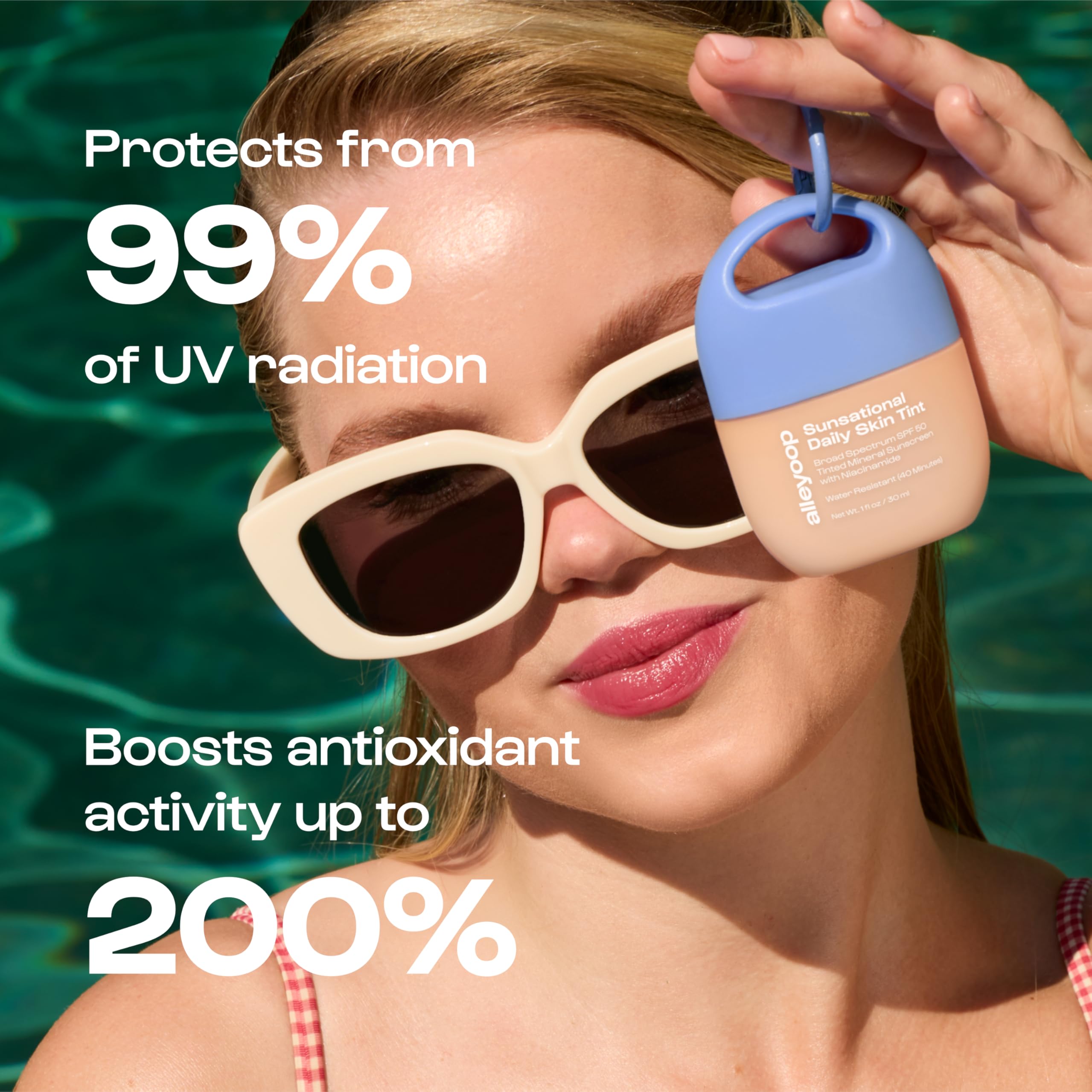 ALLEYOOP Sunsational allantoin soothes and nourishes sensitive skin.