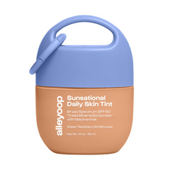 ALLEYOOP Sunsational tinted moisturizer SPF 50 jar close-up showing natural glow.