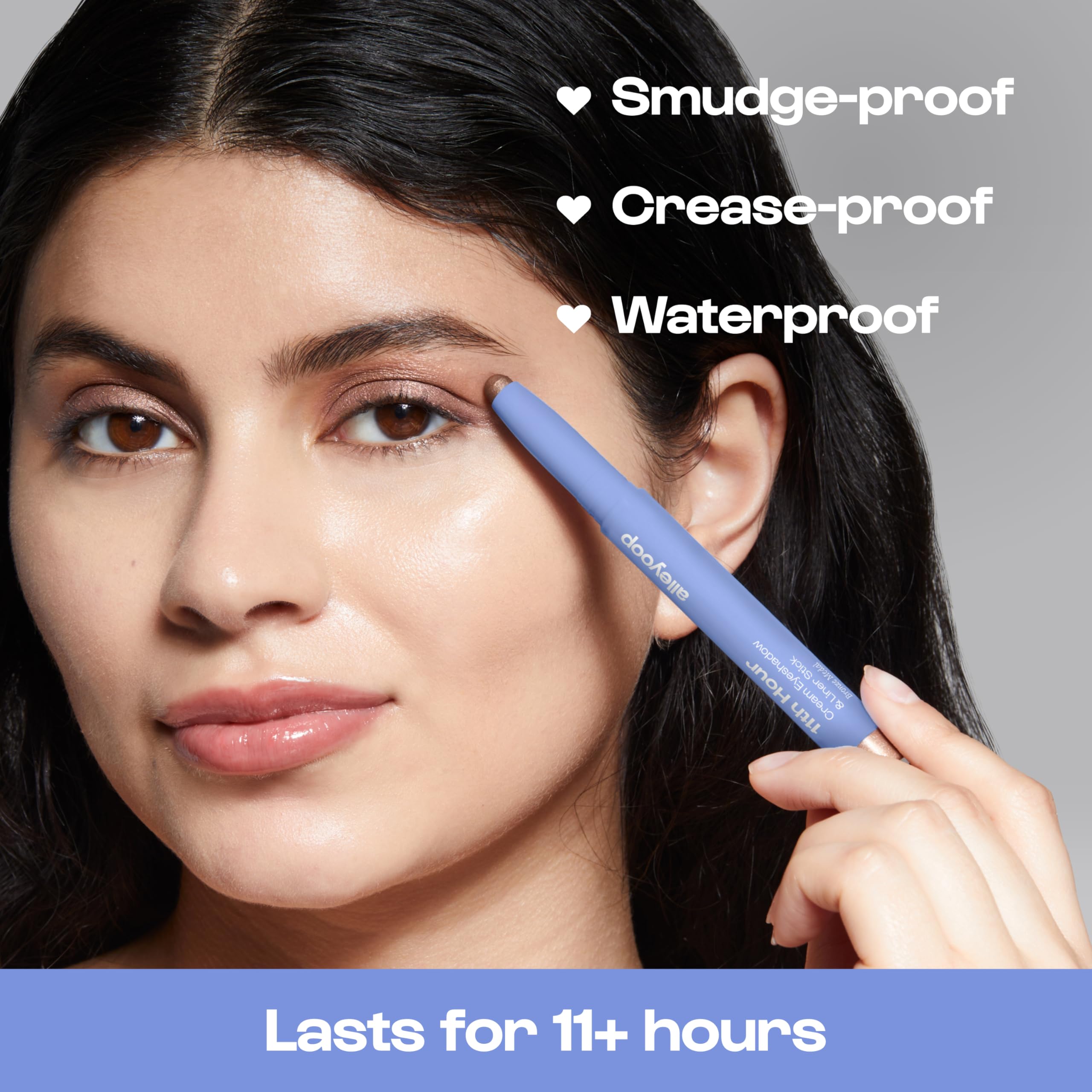 ALLEYOOP vegan and cruelty-free eyeshadow stick in brown shimmer for ethical wear