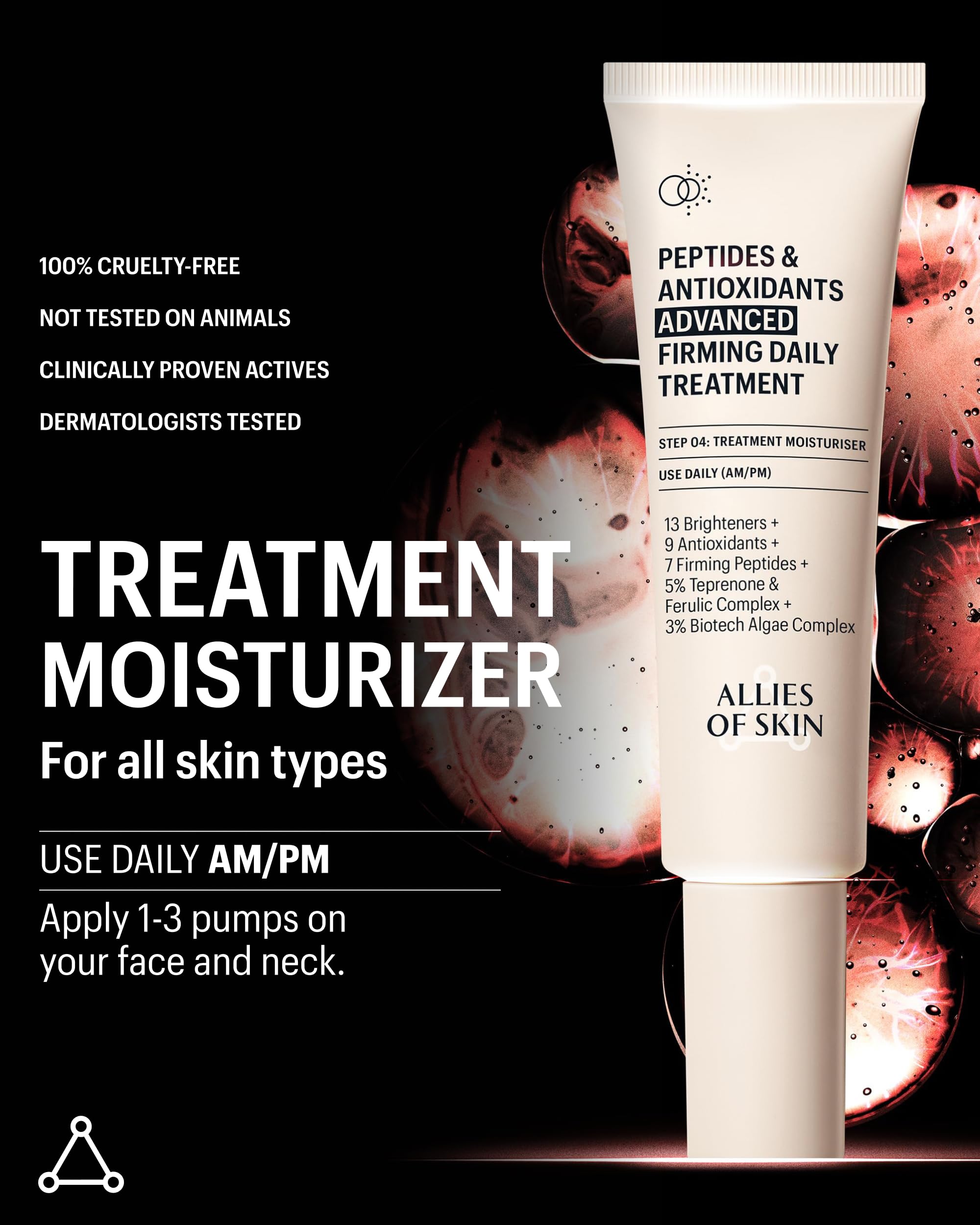 Allies of Skin 3% biotech algae complex visual highlights nourishing hydration.