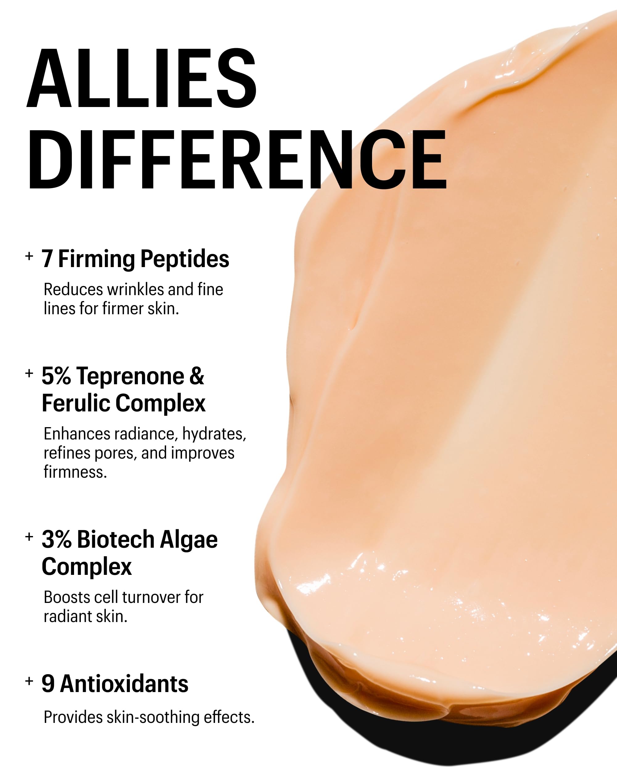 Allies of Skin 5% teprenone ferulic complex visual emphasizes brightening and protection.