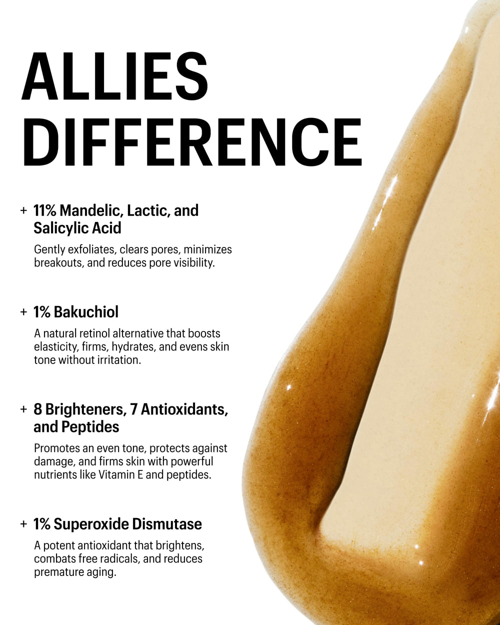 Allies of Skin Mandelic Pigmentation Corrector Night Serum active ingredients like mandelic acid