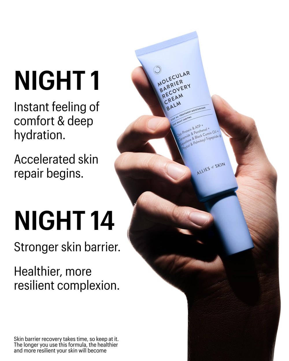 Allies of Skin Molecular Barrier Cream Balm closeup of texture for fast absorption.