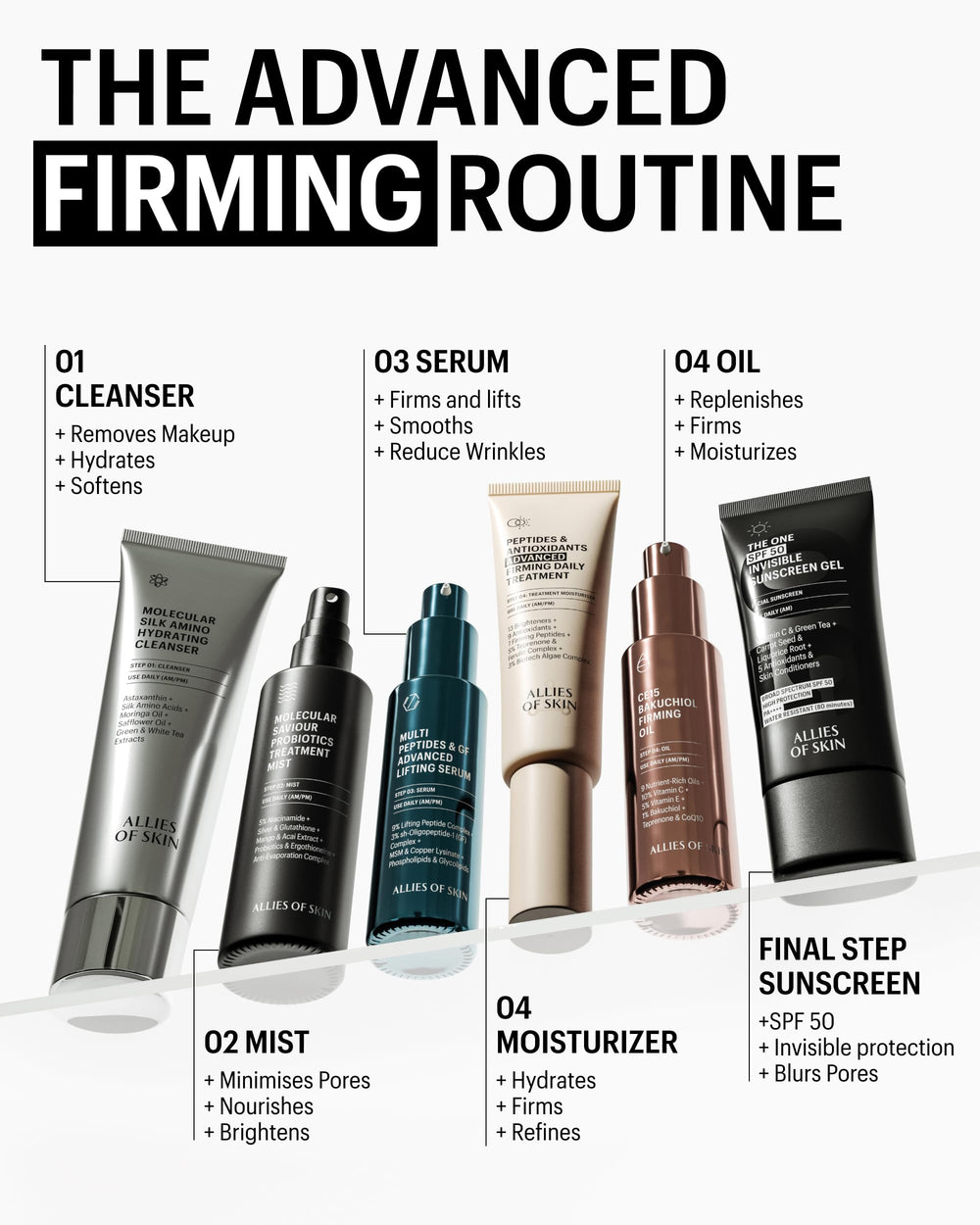 Glow after use with Allies of Skin Probiotic Face Mist, non-sticky finish