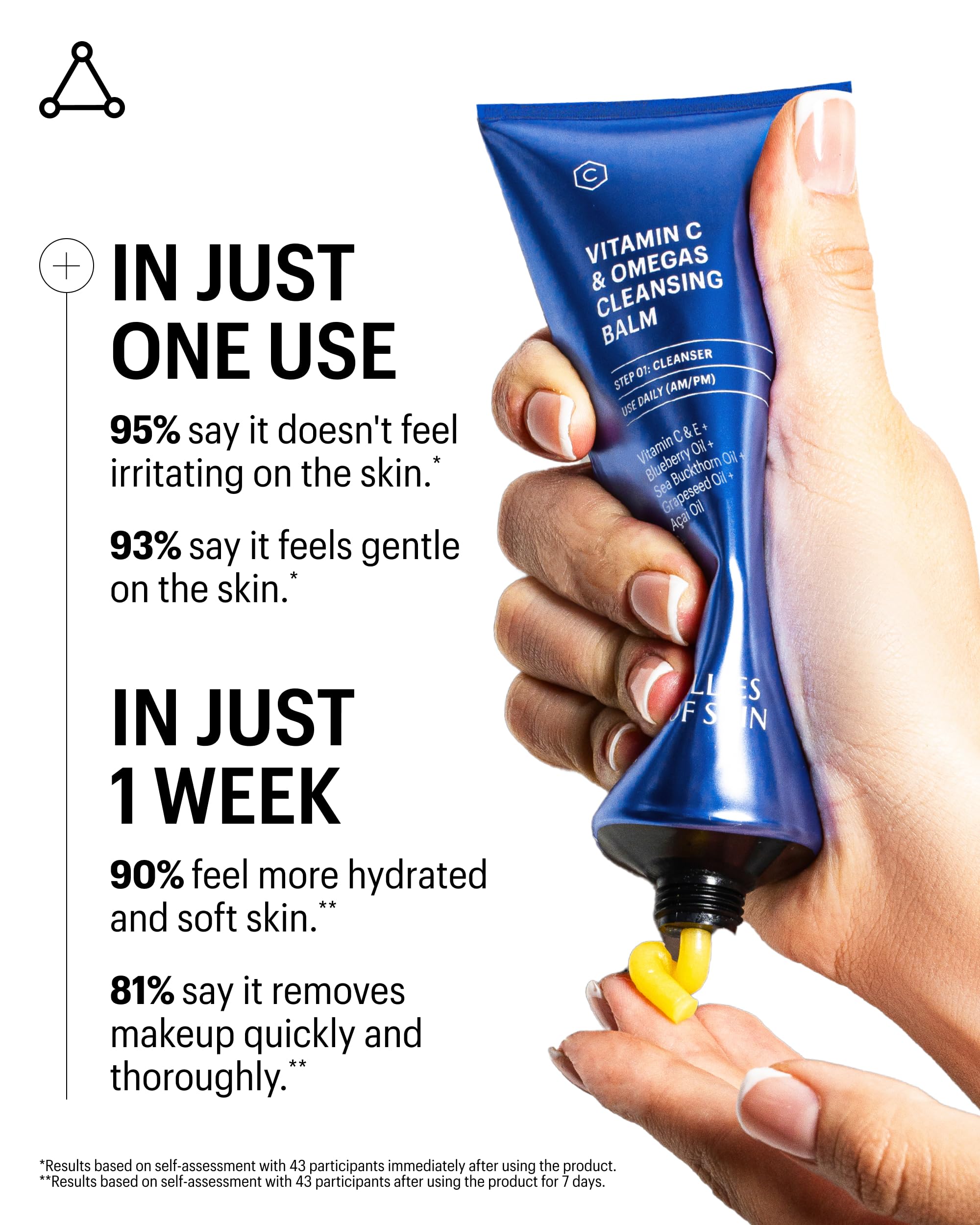Allies of Skin Vitamin C & Omegas cleansing balm dissolves makeup effectively.