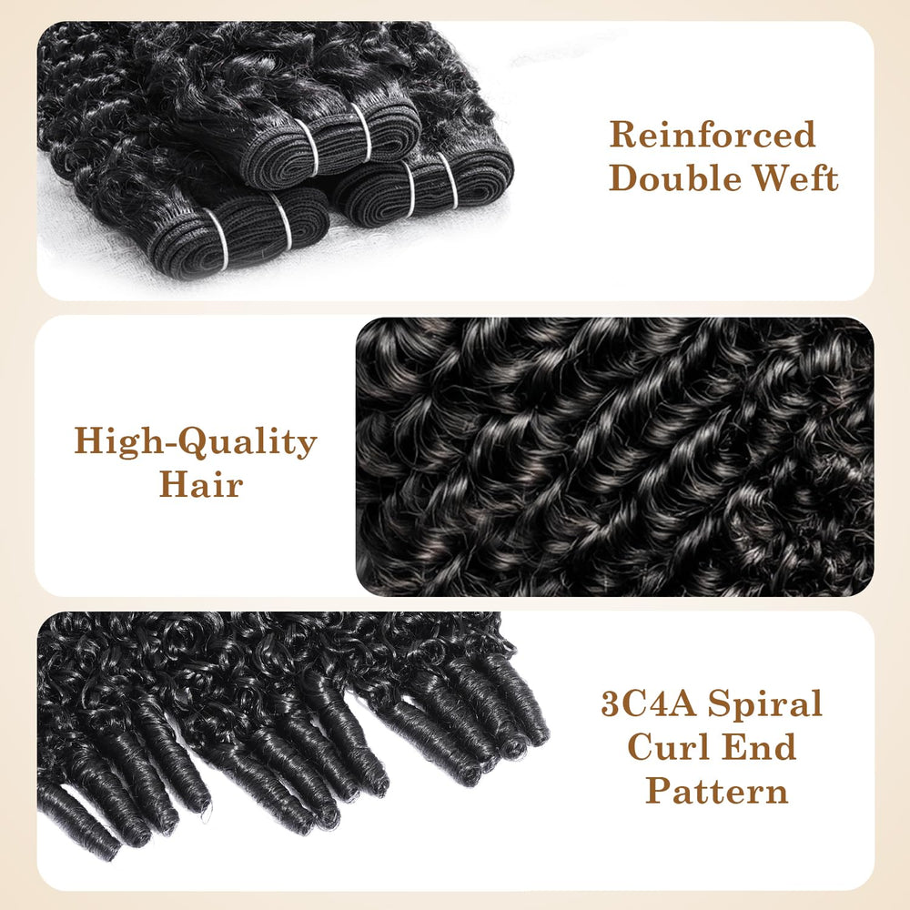 ALLRUN 3C4A curl definition close-up showing tight spirals and natural texture blend