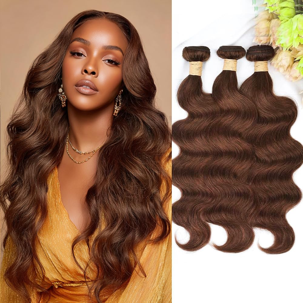 ALLRUN brown body wave bundles in 20-22-24 inch for versatile styling