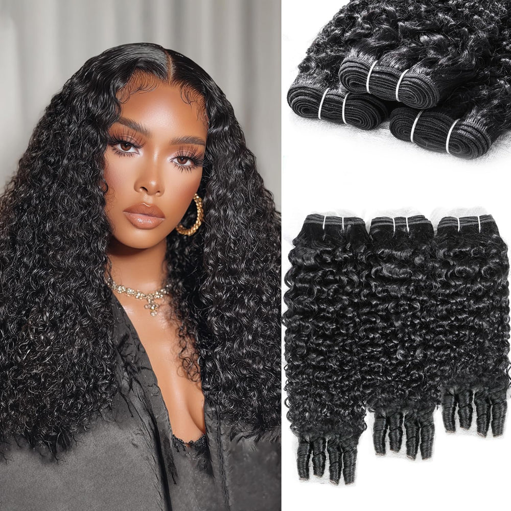 ALLRUN Burmese curly bundles 18-inch close-up showing soft natural texture for weave-ready volume