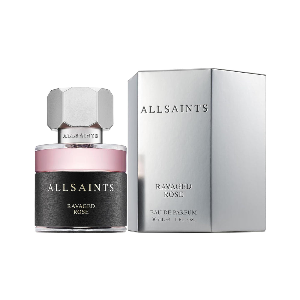 AllSaints Ravaged Rose bottle cap close-up showcasing premium packaging for gifting