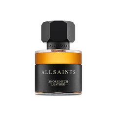 AllSaints Shoreditch Leather EDP bottle, sleek unisex scent for evenings.