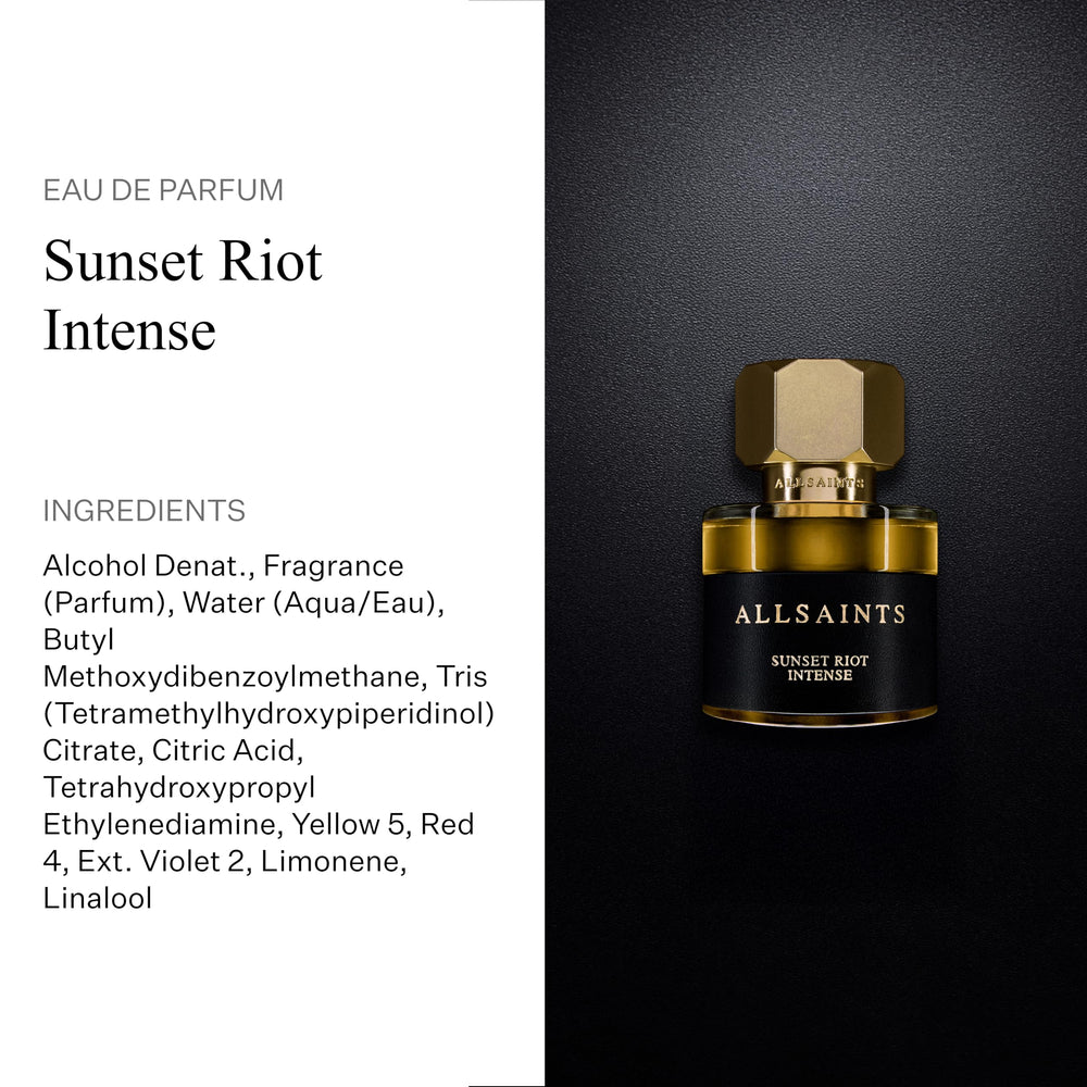 AllSaints Sunset Riot Intense amber notes with cedar create layered depth