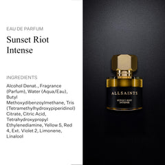 AllSaints Sunset Riot Intense amber notes with cedar create layered depth