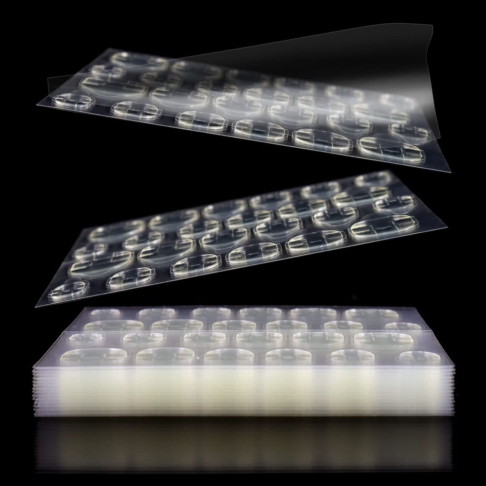 Allstarry adhesive tabs pack close-up shows ultrathin, waterproof tabs ideal for long-lasting manicures.