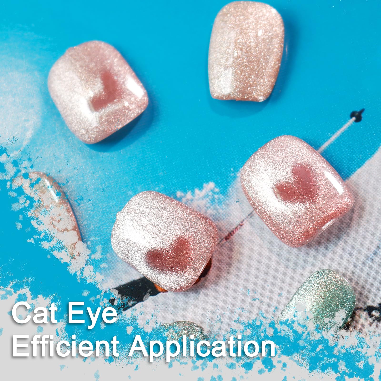 Allstarry kit enables beginner-friendly cat eye nail art without extra tools.