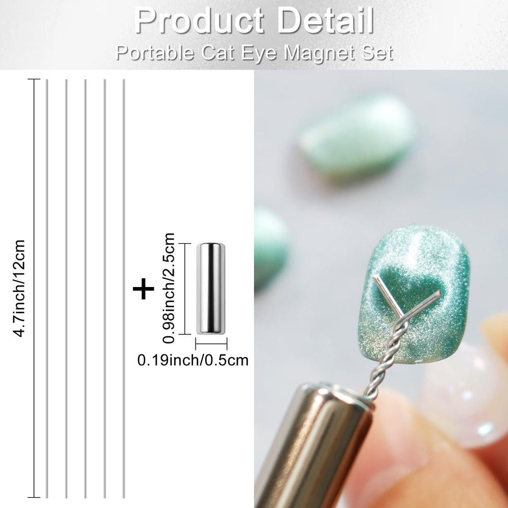 Allstarry cat eye magnet with cylindrical core creates defined cat eye effects for gel polish.