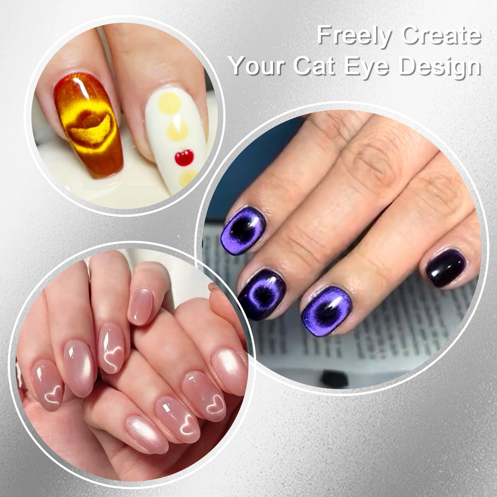 Allstarry heart cat eye magnet set compatible with various magnetic polishes for versatile designs.