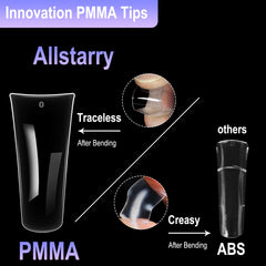 Allstarry duck nail tips clear transparency supports gradients and glass-like French nails.