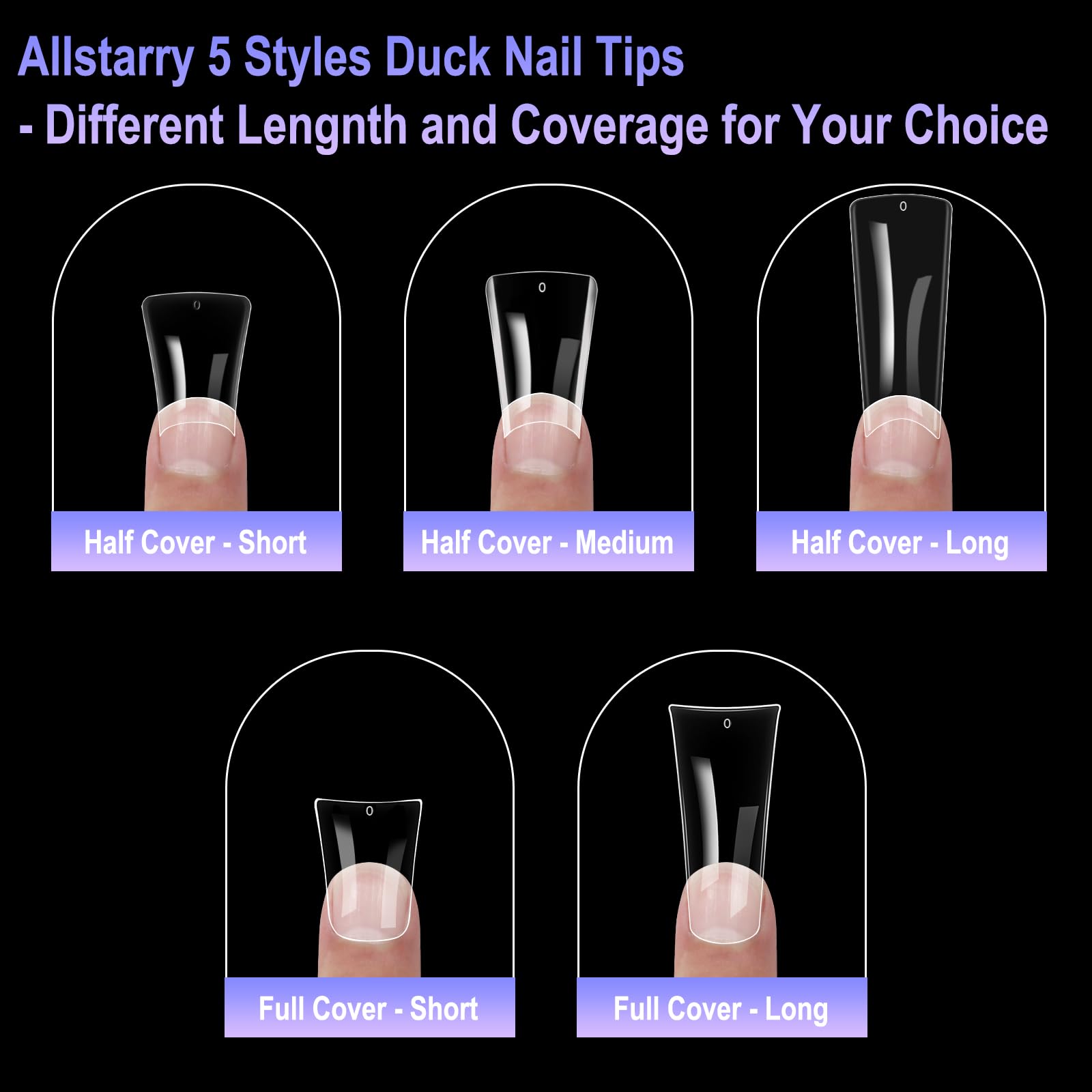 Allstarry duck nail tips ideal for DIY at home or salon use.