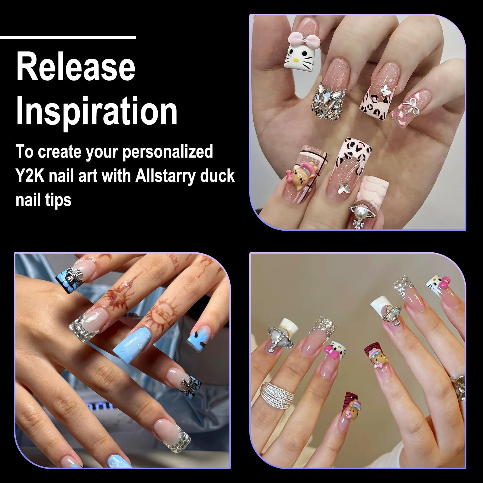 Allstarry duck nail tips PMMA material provide lightweight comfort and durable support.