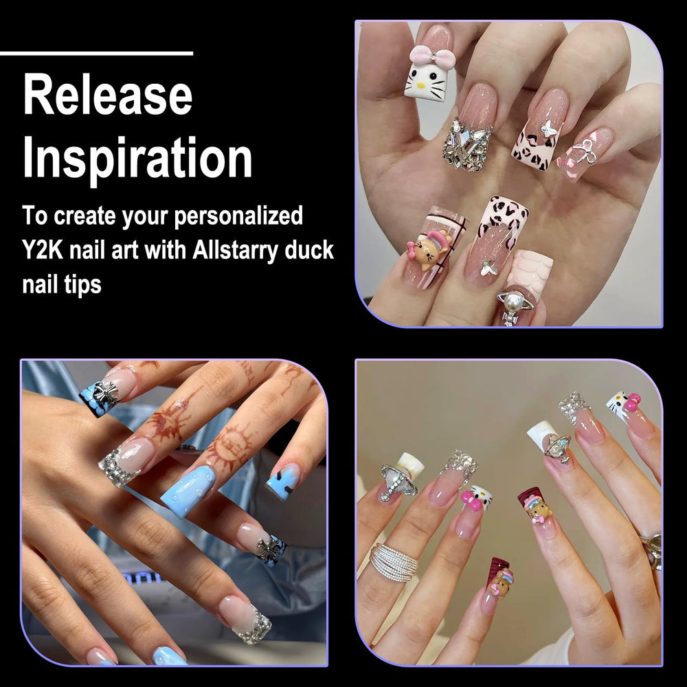 Allstarry duck nail tips PMMA material provide lightweight comfort and durable support.