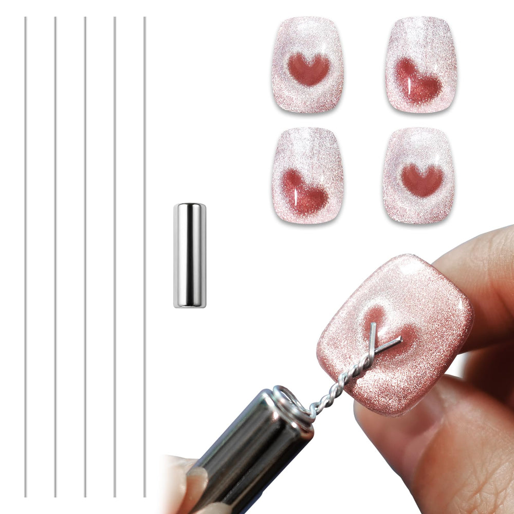 Allstarry heart magnet for nails with five wires enables customizable heart designs at home.