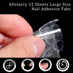 Allstarry transparent tabs showing flexible fit for nails