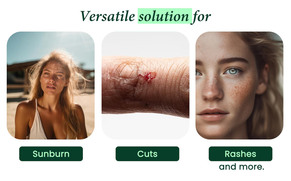 Allurials Aloe Vera Spray ingredients closeup emphasizing vitamins A, C, E.