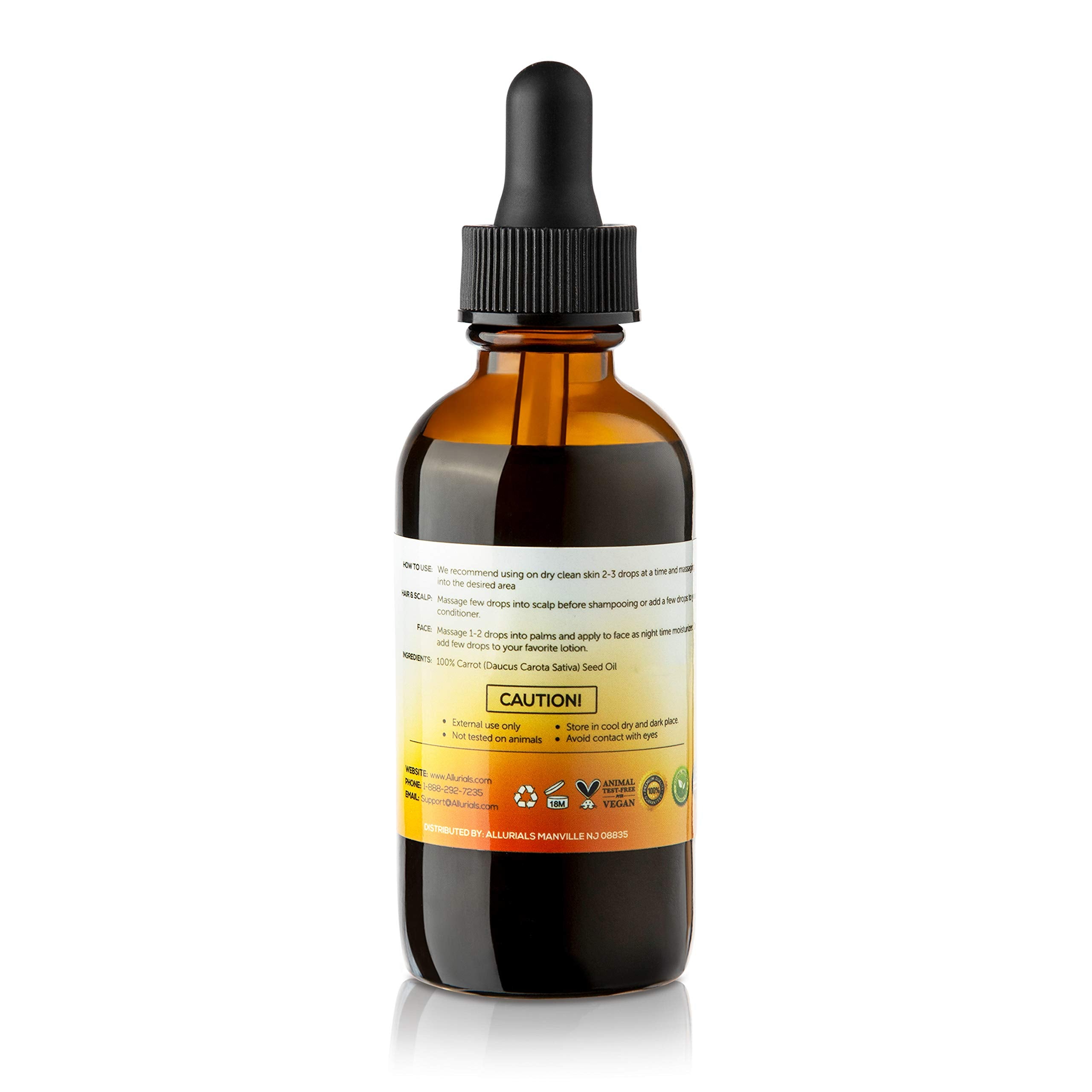 Allurials carrot seed oil mixed with shampoo or conditioner for easier use.