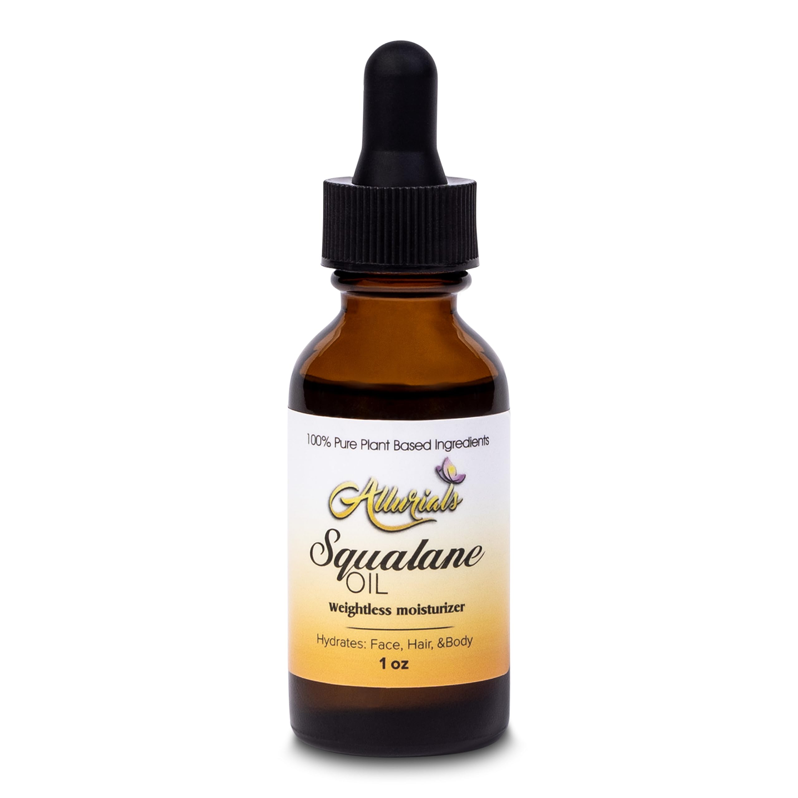 Allurials Squalane Oil bottle on a clean vanity for radiant skin hydration
