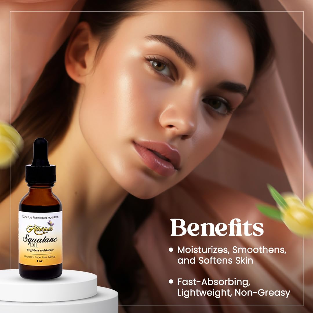 Allurials Squalane Oil nourishes hair ends for smoothness and shine