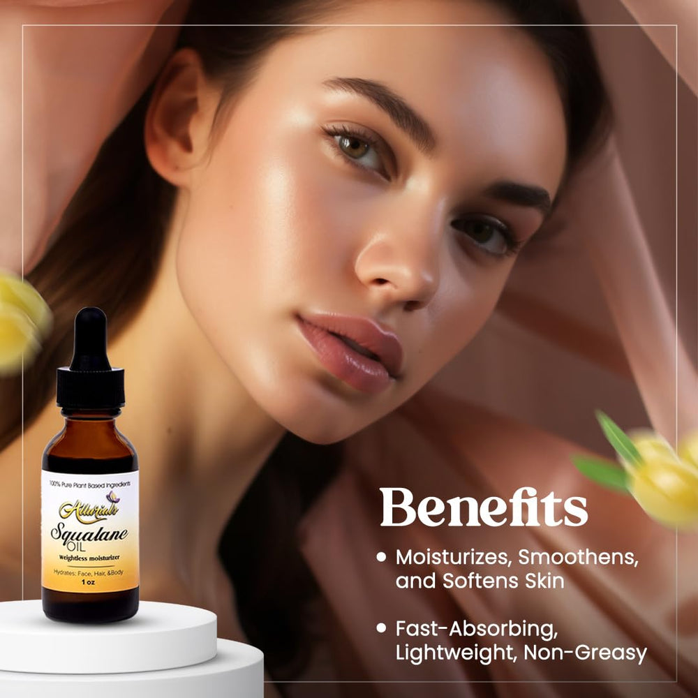 Allurials Squalane Oil nourishes hair ends for smoothness and shine