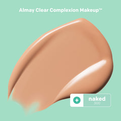 Close-up of Almay Clear Complexion label showing fragrance-free hypoallergenic formula
