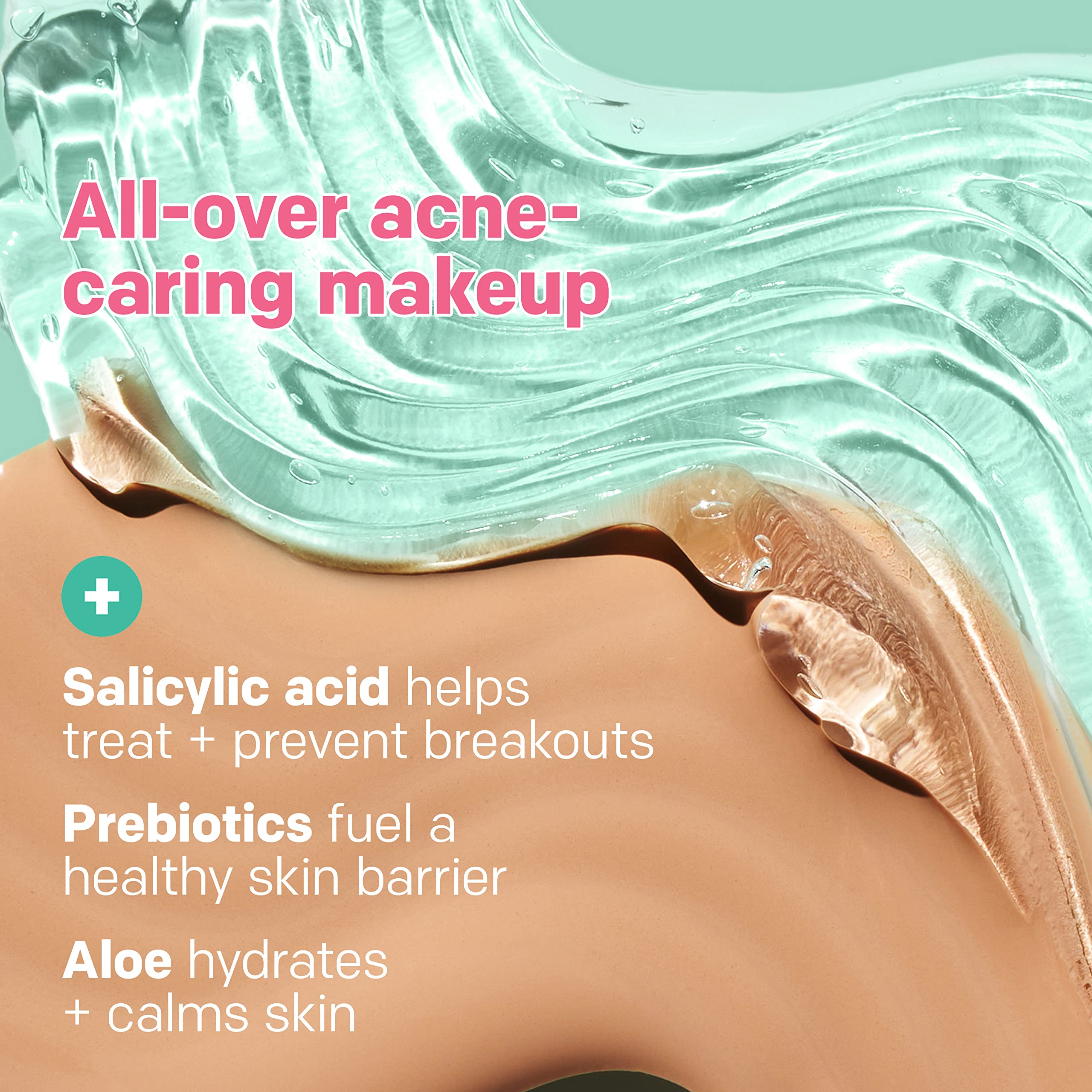 Creamy Almay foundation texture demonstrates buildable medium coverage