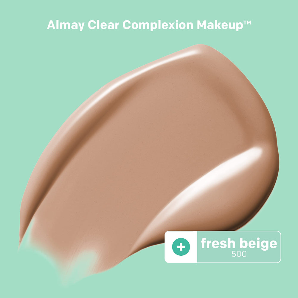Almay Clear Complexion foundation swirl shows creamy texture and buildable coverage