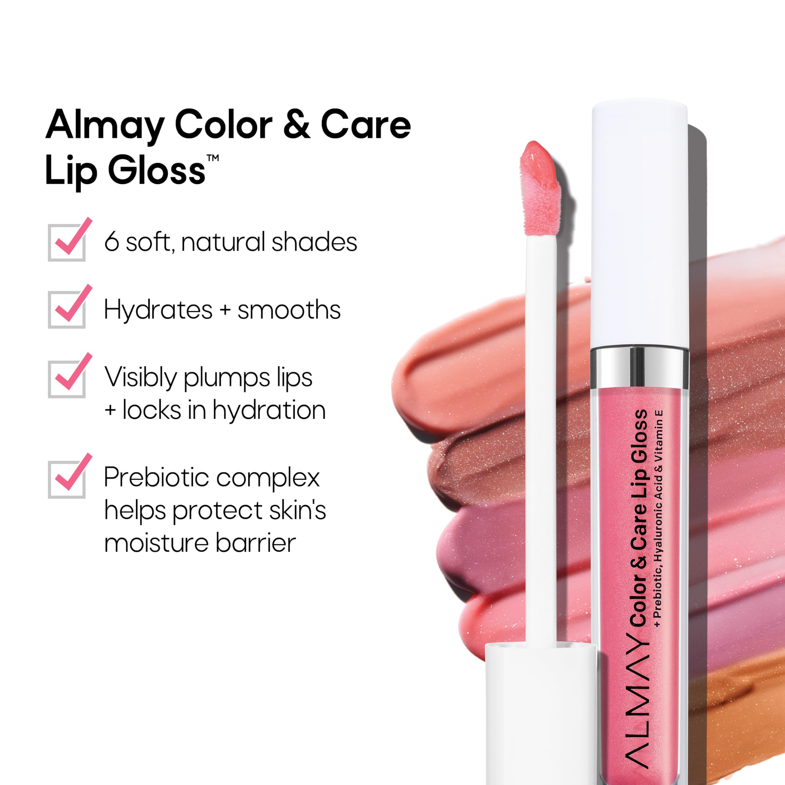 Almay Color & Care lips application close-up demonstrates smooth, non-sticky finish